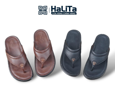 DéP Kẹp Nam Da Chống Nhăn , Đế Bằng Cao Su êm Chân , khâu dấu chỉ viền bền bỉ . Sandal Nhung Đồng
