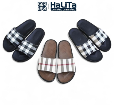 DéP LUXURY HALITA phiên bản Sang Trọng,thời trang Nam Nữ, Đế cao su nhẹ 1.5cm . Đế Bằng Slipper Nhung