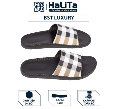 DéP LUXURY HALITA phiên bản Sang Trọng,thời trang Nam Nữ, Đế cao su nhẹ 1.5cm . Đế Bằng