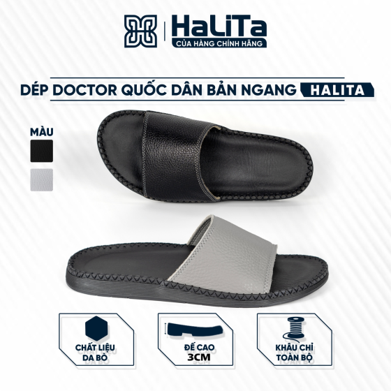 DéP Nam DOC TỜ QUỐC DÂN ,Quai ngang đơn giản,  full da bò , khâu chỉ toàn bộ , Đế Bằng cao su êm chân ,