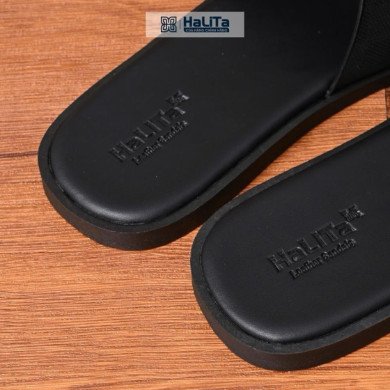 [Dép Luxury Caro] - Hàng Da Nappa Cao Cấp HaLiTa, Đề Cao Su Vân Nhám Chống Trơn Trượt