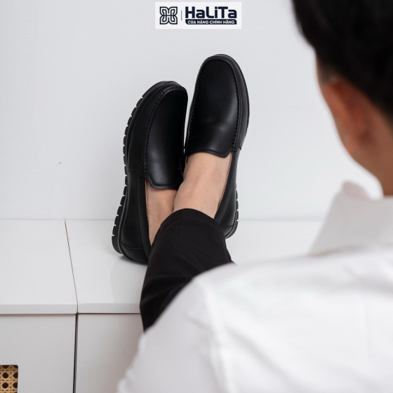 Giày Lười Nam Phong Cách Italy, Chất Liệu Da Bò Màu Đen Titan Mới - Shoes , Bảo Hành 12 Tháng.