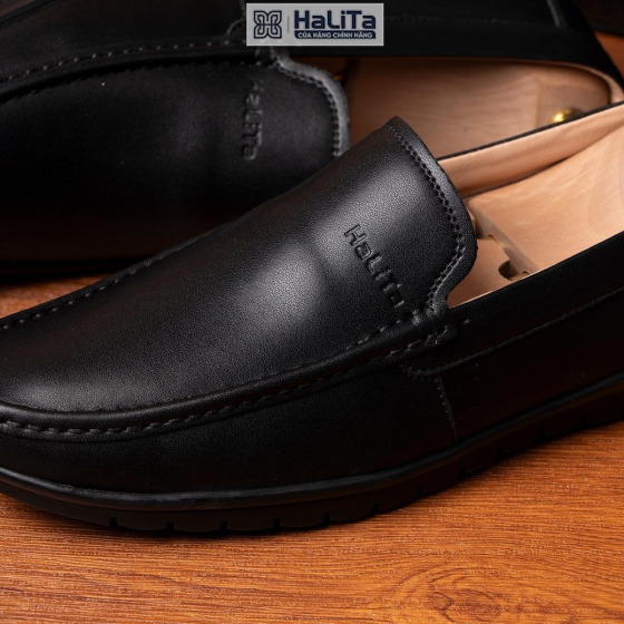 Giày Lười Nam Phong Cách Italy, Chất Liệu Da Bò Màu Đen Titan Mới - Shoes , Bảo Hành 12 Tháng.