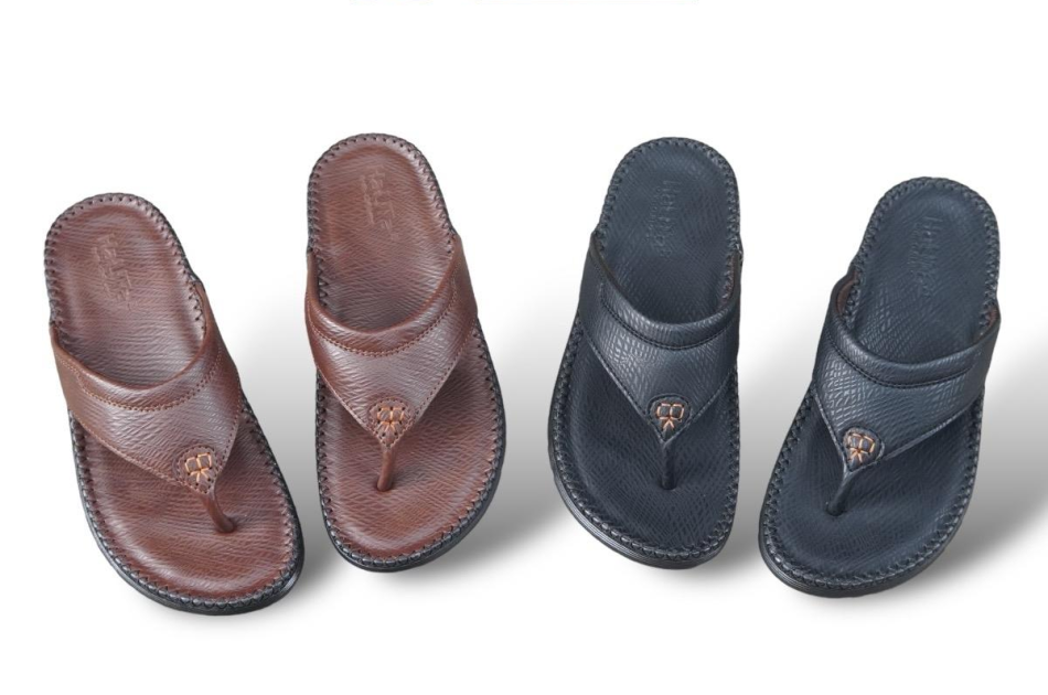 DéP Kẹp Nam Da Chống Nhăn , Đế Bằng Cao Su êm Chân , khâu dấu chỉ viền bền bỉ . Sandal Nhung Đồng