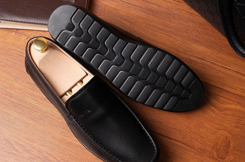Giày Lười Nam Phong Cách Italy, Chất Liệu Da Bò Màu Đen Titan Mới - Shoes , Bảo Hành 12 Tháng.