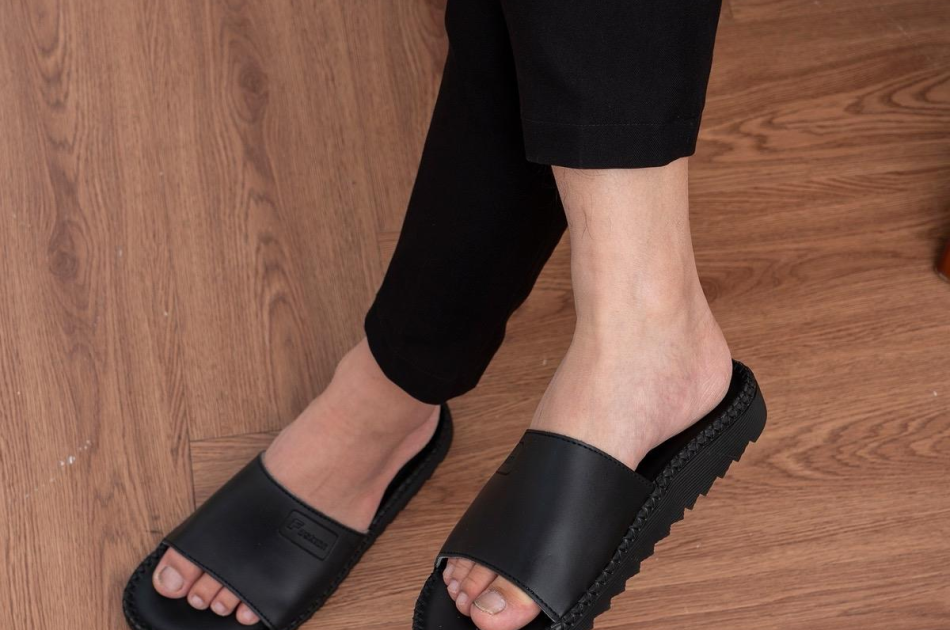  DéP Nam Doctor Fashion, Đế Nhẹ Cao 3cm ,Đế  Cao Su  Khâu Chỉ Toàn Bộ Đế Bằng Dép Lê Quai Ngang Slipper