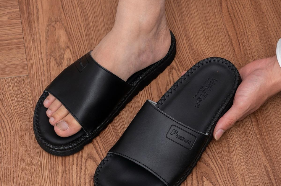  DéP Nam Doctor Fashion, Đế Nhẹ Cao 3cm ,Đế  Cao Su  Khâu Chỉ Toàn Bộ Đế Bằng Dép Lê Quai Ngang Slipper